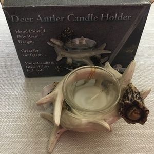 River Edge Deer Antler Candle Holder, New in the Box